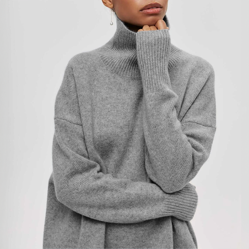 Micheline - Chic Sweater with Ribbed Pockets for Women